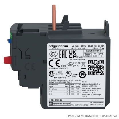 Relé De Sobrecarga Térmico 2,5-4A Classe 10 1Na+1Nf LRD08 - Schneider Electric