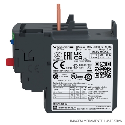 Relé De Sobrecarga Térmico 12-18A Classe 10 1NA+1NF LRD21 - Schneider Electric