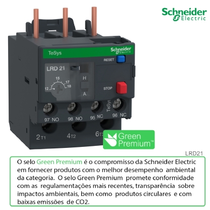 Relé De Sobrecarga Térmico 12-18A Classe 10 1NA+1NF LRD21 - Schneider Electric