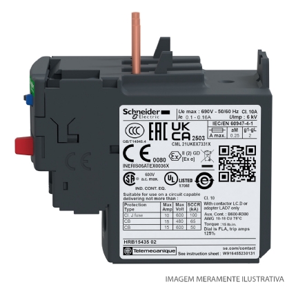 Relé De Sobrecarga Térmico 1-1,6A 690V Classe 10A 1Na+1Nf LRD06 - Schneider Electric