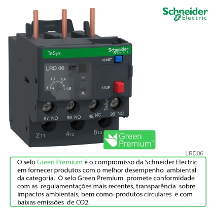 Relé De Sobrecarga Térmico 1-1,6A 690V Classe 10A 1Na+1Nf LRD06 - Schneider Electric