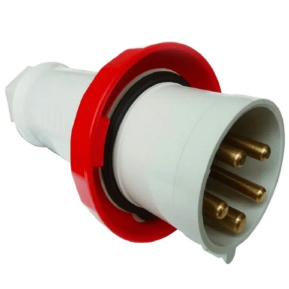 Plug Macho Poliamida 6.6 4P+T 63A 380/440V Vermelho 6H Ip67 N5576 Newkon - Steck