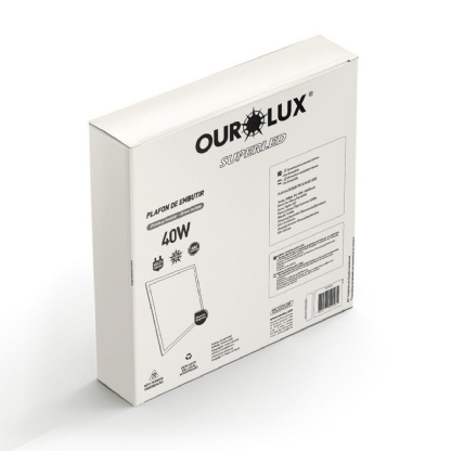 Luminária Plafon Led Embutir Quadrada 40W Bivolt 6500K Luz Branca - Ourolux