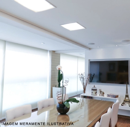 Luminária Plafon Led Embutir Quadrada 40W Bivolt 6500K Luz Branca - Ourolux