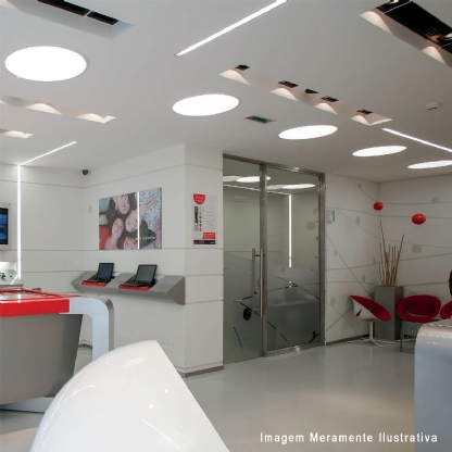 Luminária Plafon Led Embutir Redondo 18W Bivolt 6400K Luz Branca - Ourolux