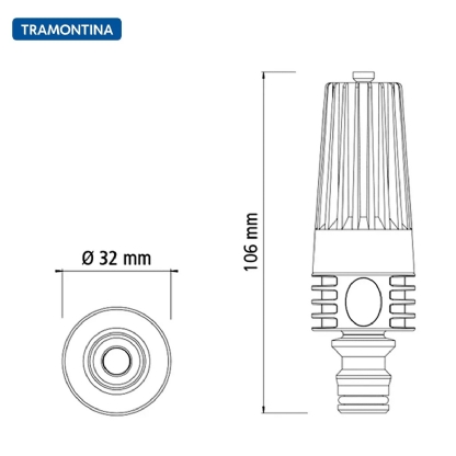 Esguicho Jato Regulável Para Engate Rápido Pvc Cinza/Laranja - Tramontina