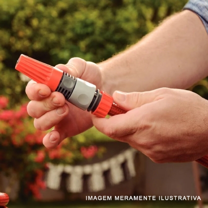 Esguicho Jato Regulável Para Engate Rápido Pvc Cinza/Laranja - Tramontina