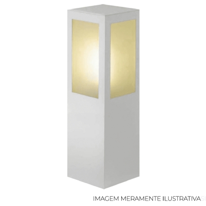 Luminária Balizador Jardim Bolt Branco Para Lâmpada A60 E27 Difusor Vidro - Ideal Iluminação