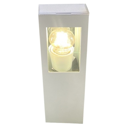 Luminária Balizador Jardim Bolt Branco Para Lâmpada A60 E27 Difusor Vidro - Ideal Iluminação