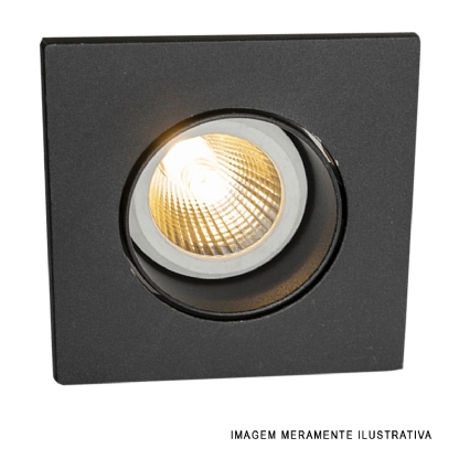 Luminária Spot Embutir Quadrado Preto Para Lâmpada Par20 50W E27 - Interlight