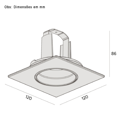 Luminária Spot Embutir Quadrado Preto Para Lâmpada Par20 50W E27 - Interlight