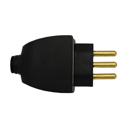 Plug Macho 20A 250V Preto Axial - Blux