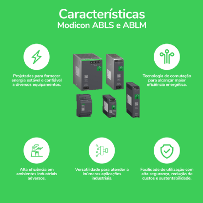 Fonte De Alimentação Chaveada S=24Vcc 50W 2.2A 110/220Vac Monofásico ABL2REM24020K - Schneider Electric