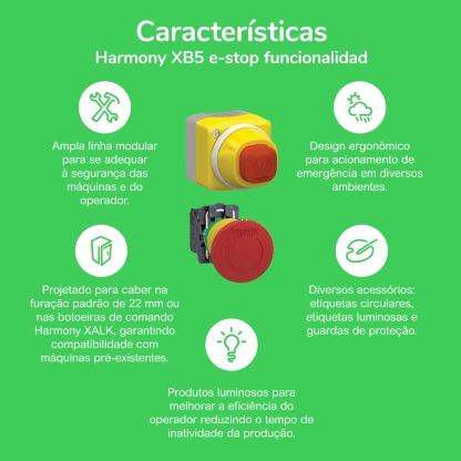 Botão Comutador Knob Curto 22,5mm 2 Posições Fixas 1Na+1Nf Preto XB5AD25 - Schneider Electric