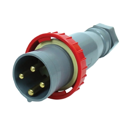 Plug Industrial Macho Termoplástico 3P+T 125A 380/440V 6H Vermelho Brasikon S4676 - Steck