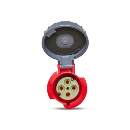 Tomada Industrial Fêmea Móvel Acoplador 3P+T 32A 380/440V Vermelho 6H Ip67 Shock Tite - Steck