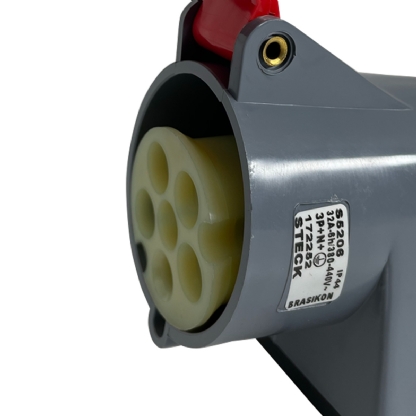 Tomada Industrial Fêmea Sobrepor 3P+N+T 32A 380/440V Vermelho 6H Ip44 Brasikon - Steck