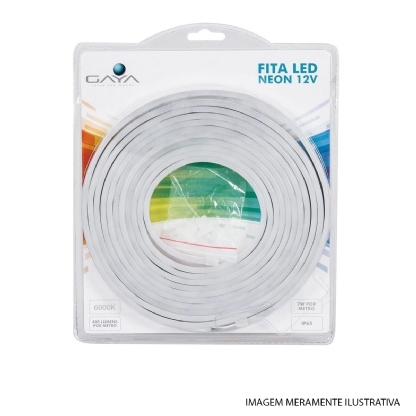 Fita Led Neon 7W/M 12V 6000K Luz Branca 400Lm/M Rolo Com 5 Metros 1167 - Gaya