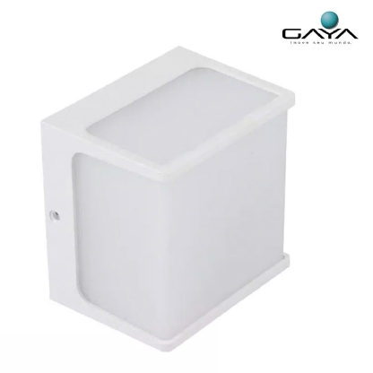 Luminária Arandela Led Hamsa Branco 8W Bivolt 3000K Luz Amarela 550Lm 120X120X30mm 3149 - Gaya