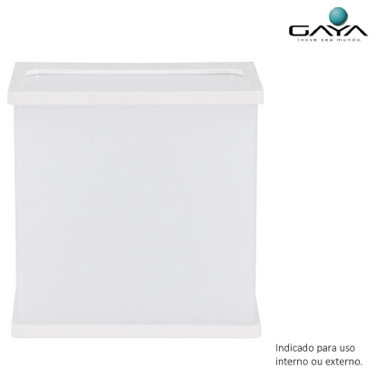 Luminária Arandela Led Hamsa Branco 8W Bivolt 3000K Luz Amarela 550Lm 120X120X30mm 3149 - Gaya