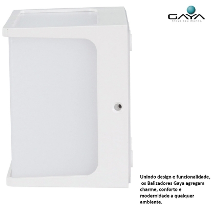 Luminária Arandela Led Hamsa Branco 8W Bivolt 3000K Luz Amarela 550Lm 120X120X30mm 3149 - Gaya