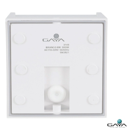 Luminária Arandela Led Hamsa Branco 8W Bivolt 3000K Luz Amarela 550Lm 120X120X30mm 3149 - Gaya