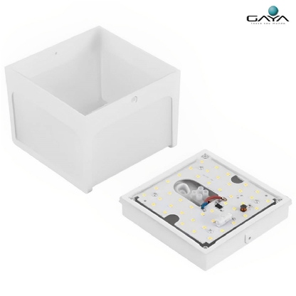 Luminária Arandela Led Hamsa Branco 8W Bivolt 3000K Luz Amarela 550Lm 120X120X30mm 3149 - Gaya