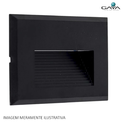 Balizador Embutir Led Preto 3000K Luz Amarela Bivolt 2W 18Lm 3195 - Gaya