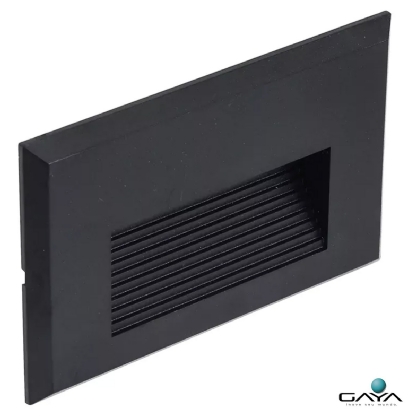 Balizador Embutir Led Preto 3000K Luz Amarela Bivolt 2W 18Lm 3195 - Gaya