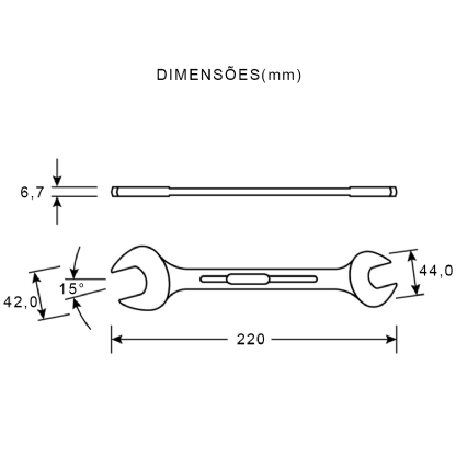 Chave Fixa 3/4X25/32 Polegadas 220Mm Aço Cromo Vanadium 004.557 - Gedore
