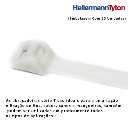 Abraçadeira Flexível Poliamida 535x13,1x12,5mm Natural Embalagem Com 50 Peças Série T 010100018 - Hellermann