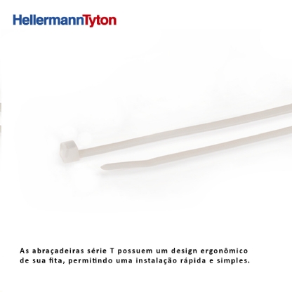 Abraçadeira Flexível Poliamida 150x3,6mm Natural Embalagem Com 500 Peças Série T - Hellermann