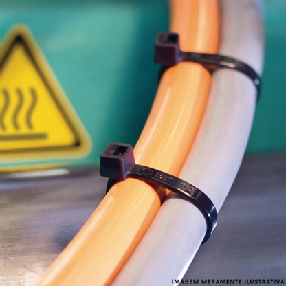 Abraçadeira Flexível Nylon 150x3,6mm Preto Embalagem Com 500 Unidades Série T 010114685 - Hellermann