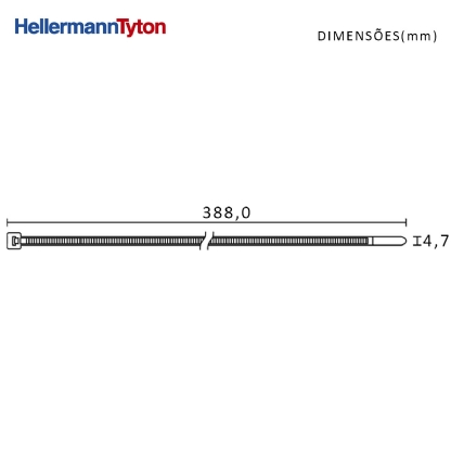Abraçadeira Flexível Nylon 390x4,6mm Preto Embalagem Com 200 Unidades Série T 010114688 - Hellermann