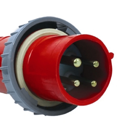 Plug Macho Prova D'Água Poliamida 6.6 3P+T 32A 380/440V Vermelho 6H Ip67 Shock Tite - Steck