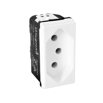 Modulo Tomada 2P+T 1 Módulo 20A 250V Branco Pial Pop LG03020 Pial