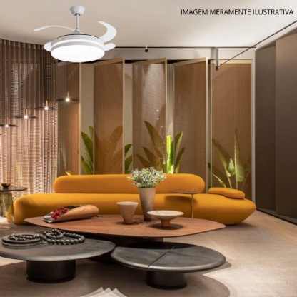 Ventilador Isis Retrátil Com Controle 30W Bivolt Branco 3000/4000/6000K Luz Amarela/Neutra/Branca - Spot Line