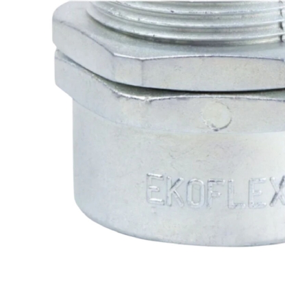 Conector Eletroduto Macho Reusável Zamak Zincado 1.1/2 Polegadas Rosca Bsp Reto Fixo Kmra - Ekoflex