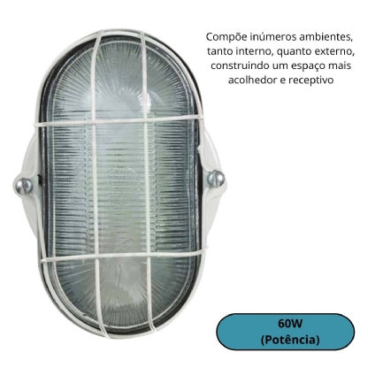 Luminária Arandela Tartaruga Globo Ferro 60W Branco Acrílico