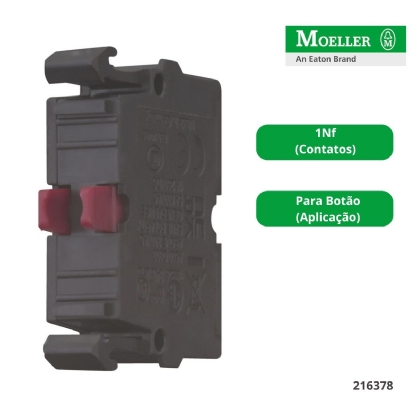 Bloco Contato Auxiliar Para Botão 1Nf 216378 M22K01 - Moeller