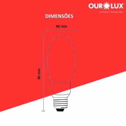 Lâmpada Vapor Sodio Ovóide 150W 2000K Luz Amarela E40 - Ourolux