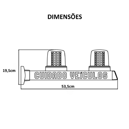 Sinalizador Entrada/Saida Veiculos Bivolt Com 48 LEDs - Iluctron