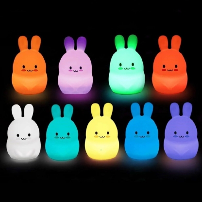 Luminária Abajur LED Coelho Grande 9 Cores Entrada Usb - Pet Light