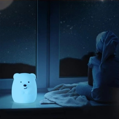 Luminária Abajur LED Urso Grande 9 Cores Entrada Usb - Pet Light