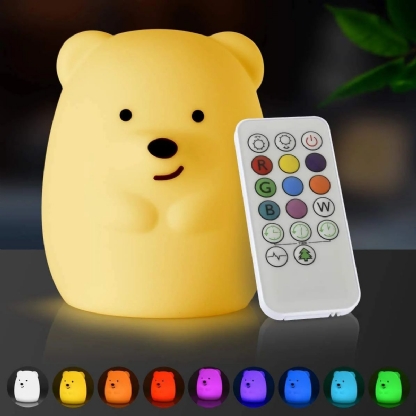 Luminária Abajur LED Urso Grande 9 Cores Entrada Usb - Pet Light