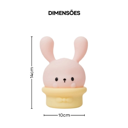 Luminária Abajur LED Magic Bunny 9 Cores USB Com Controle Remoto - Pet Light