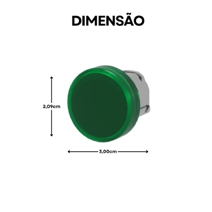 Sinalizador Frontal Faceado Iluminado 22mm Metálico Led Verde - Schneider