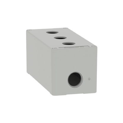 Botoeira 3 Furos Vazia, Zinco Cinza, Proteção IP65 - Schneider