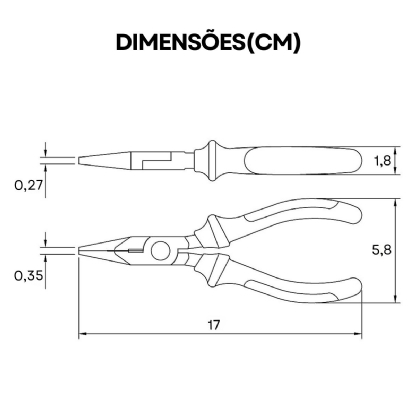 Alicate Bico Meia Cana Reto 6Pol Isolado 1000V - Tramontina