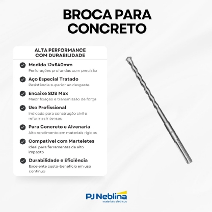 Broca 12x540mm para Concreto SDS Max Aço Especial - Tramontina
